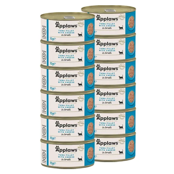 Applaws Konzerva pre mačky s tuniakom a syrom vo vývare 12 x 70 g
