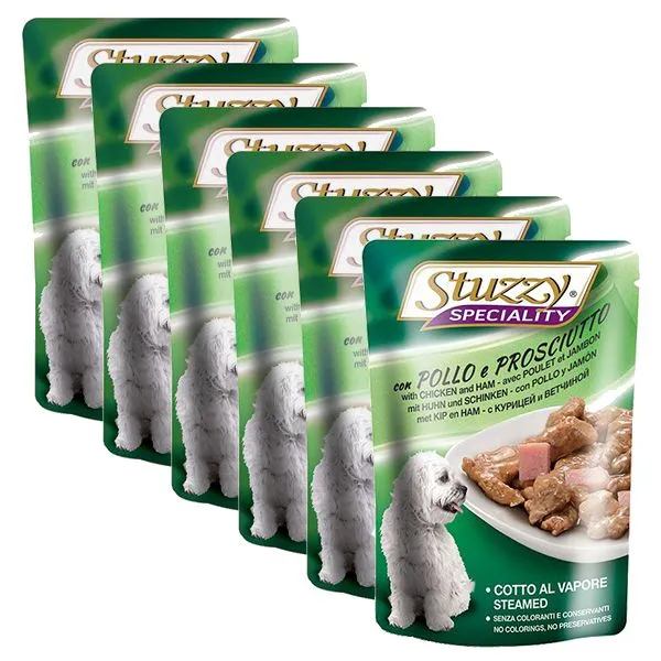 Stuzzy Speciality Dog - kuracie so šunkou, 6 x 100 g