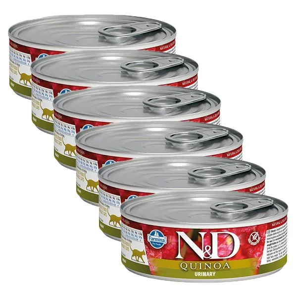 Farmina N&D cat Quinoa Urinary konzerva 6 x 80 g