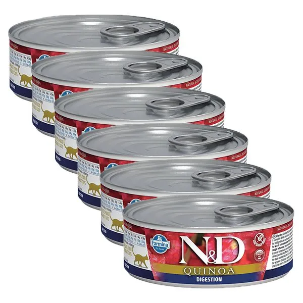 Farmina N&D cat Quinoa Digestion konzerva 6 x 80 g