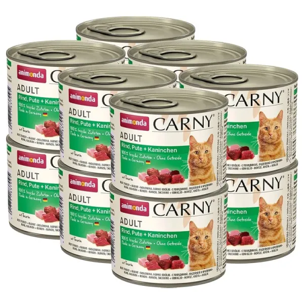 Animonda Carny Adult s hovädzím mäsom, morkou a králikom 12 x 200 g