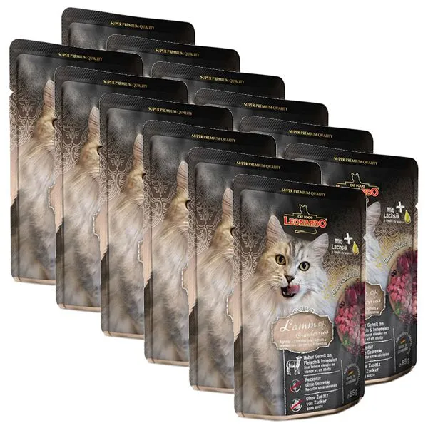 Kapsička Leonardo jahňa a brusnice, 12 x 85 g
