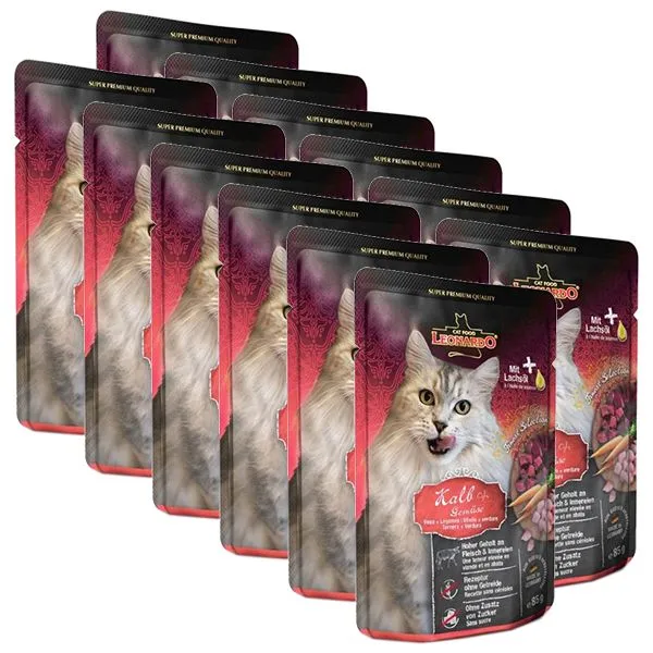 Kapsička Leonardo teľacie a zelenina, 12 x 85 g