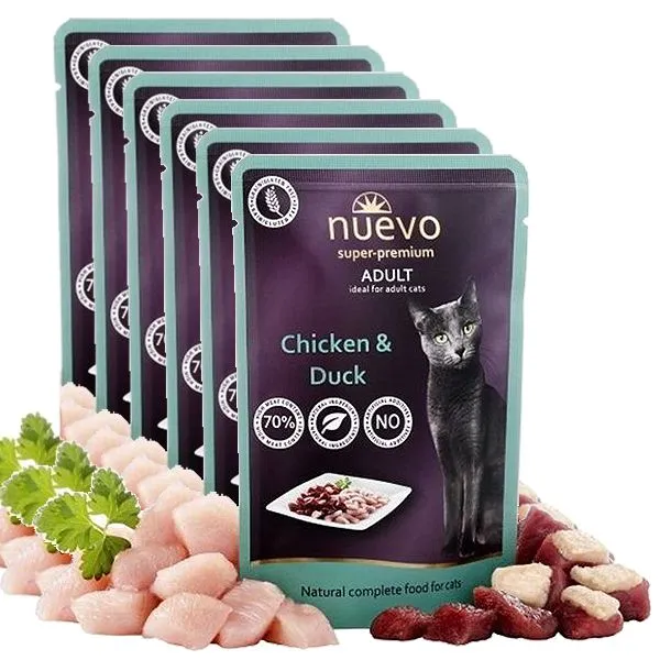 Kapsička NUEVO CAT Adult Chicken & Duck 6 x 85 g