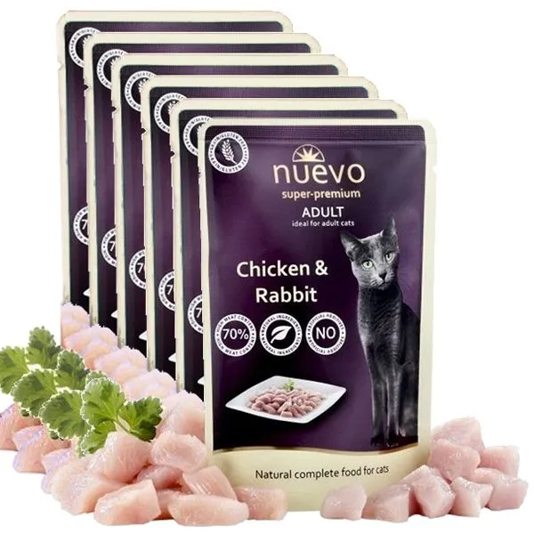 Kapsička NUEVO CAT Adult Chicken & Rabbit 6 x 85 g