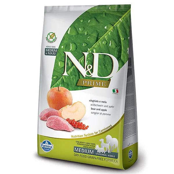 Farmina N&D Prime dog GF MEDIUM & MAXI Wild Boar & Apple 2,5 kg