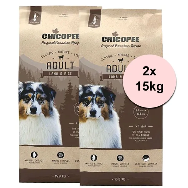 CHICOPEE Adult Lamb & Rice 2 x 15 kg