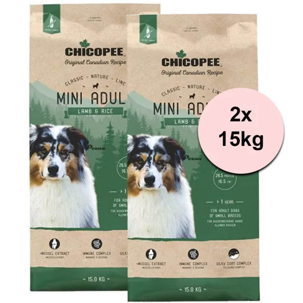 CHICOPEE Mini Adult Lamb & Rice 2 x 15 kg