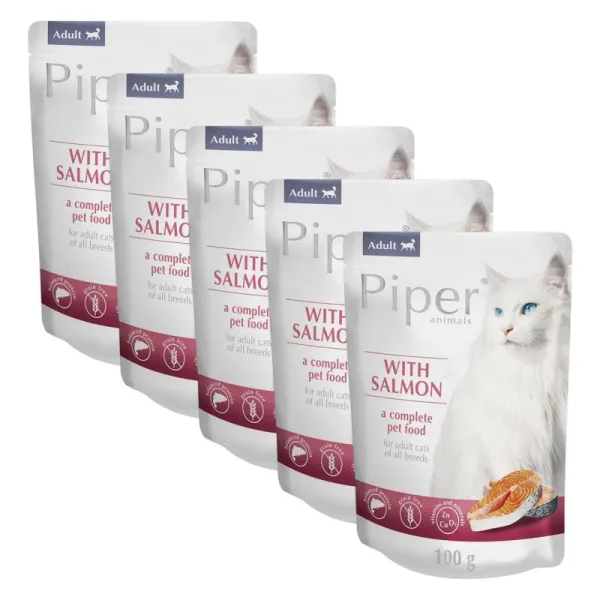 Kapsička Piper Cat Adult s lososom 5 x 100 g