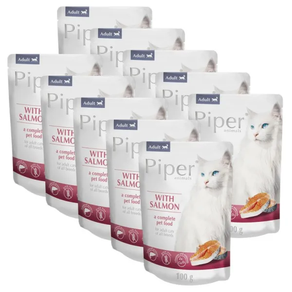 Kapsička Piper Cat Adult s lososom 10 x 100 g