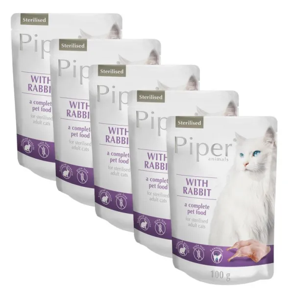 Kapsička Piper Cat Sterilised s králikom 5 x 100 g