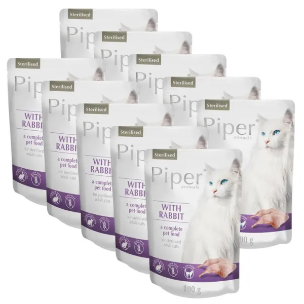 Kapsička Piper Cat Sterilised s králikom 10 x 100 g