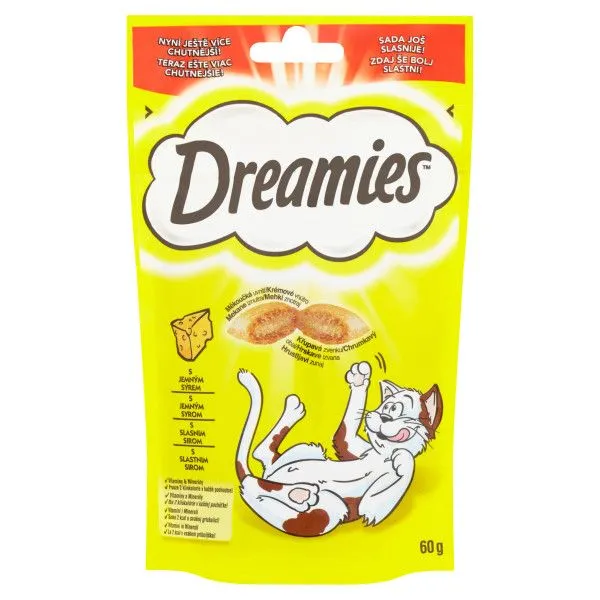 Dreamies pochúťky s jemným syrom pre mačky 60g