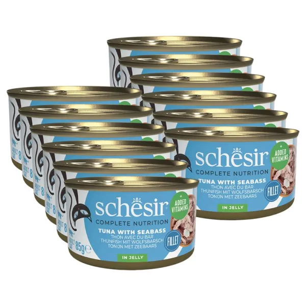 Schesir cat tuniak a morský ostriež v želé 12 x 85 g
