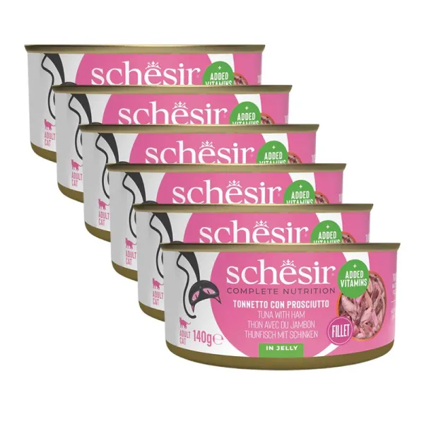 Schesir cat tuniak so šunkou v želé 6 x 140 g