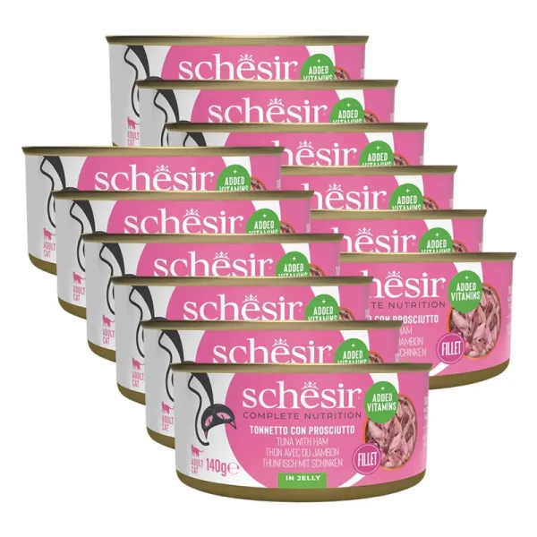 Schesir cat tuniak so šunkou v želé 12 x 140 g
