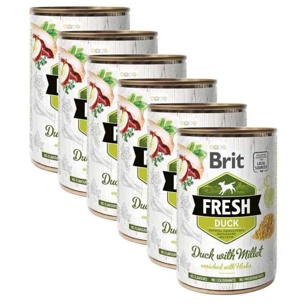 Konzerva Brit Fresh Duck with Millet 6 x 400 g