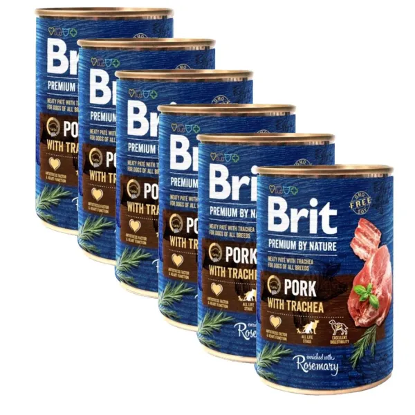Konzerva Brit premium by Nature Pork  & Trachea 6 x 400 g