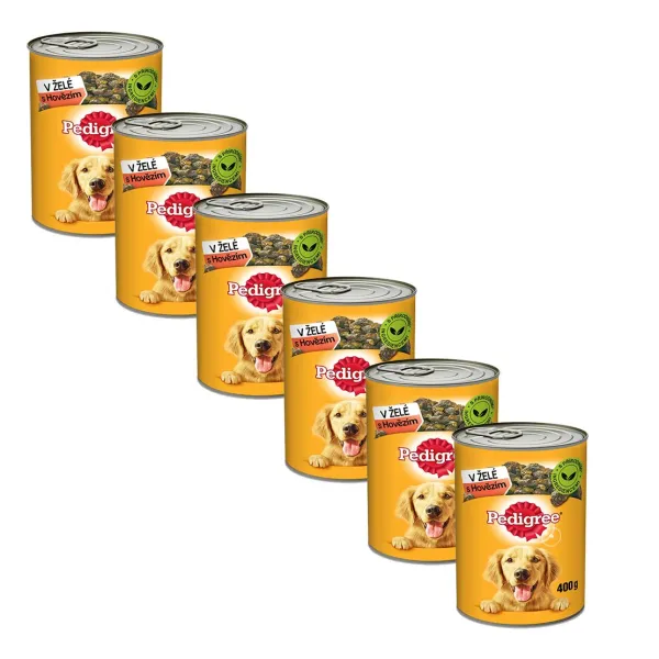 Pedigree konzerva s hovädzím v želé 6 x 400 g