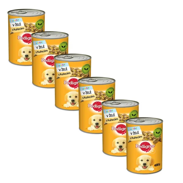 Pedigree konzerva s kuracím v želé pre šteňatá 6 x 400 g