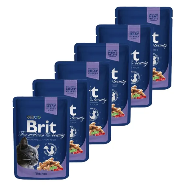 Kapsička BRIT Premium Cat Cod Fish 6 x 100 g