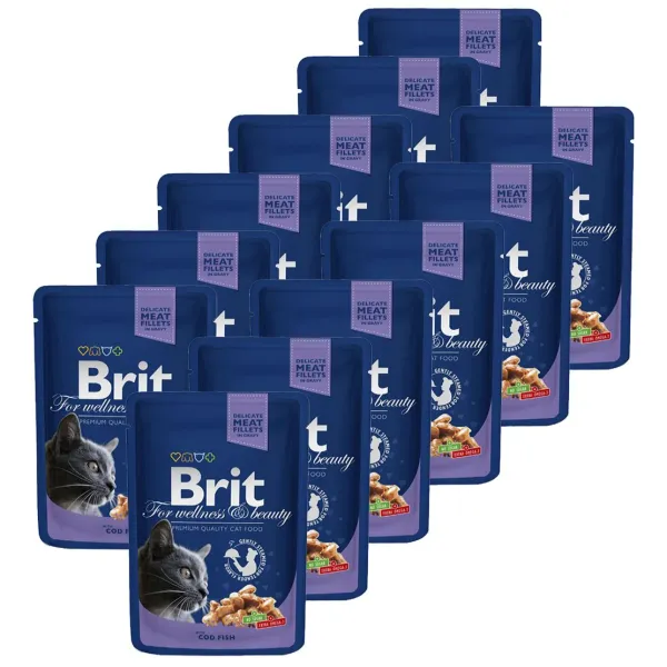 Kapsička BRIT Premium Cat Cod Fish 12 x 100 g