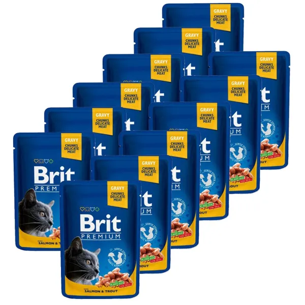 Kapsička BRIT Premium Cat Salmon & Trout 12 x 100 g