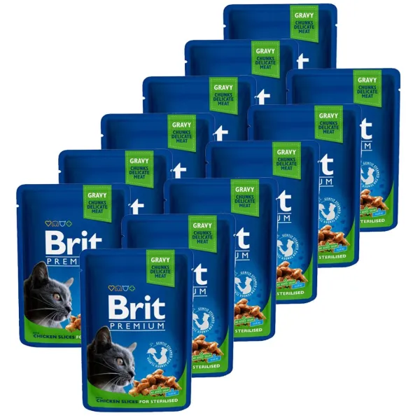 Kapsička BRIT Premium Cat Chicken Slices for Sterilised 12 x 100 g