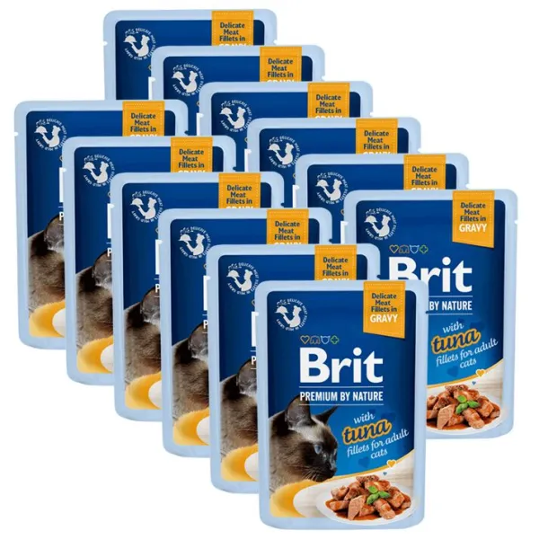 Kapsička BRIT Premium Cat Delicate Fillets in Gravy with Tuna 12 x 85 g