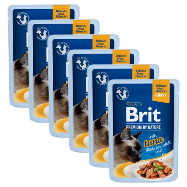 Kapsička BRIT Premium Cat Delicate Fillets in Gravy with Tuna 6 x 85 g