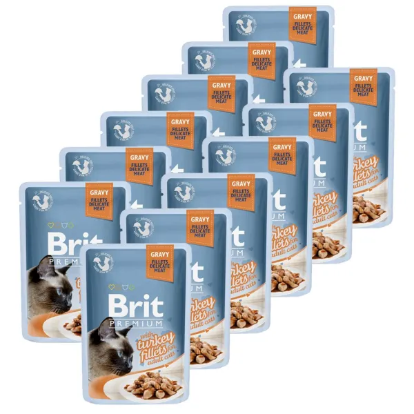 Kapsička BRIT Premium Cat Delicate Fillets in Gravy with Turkey 12 x 85 g
