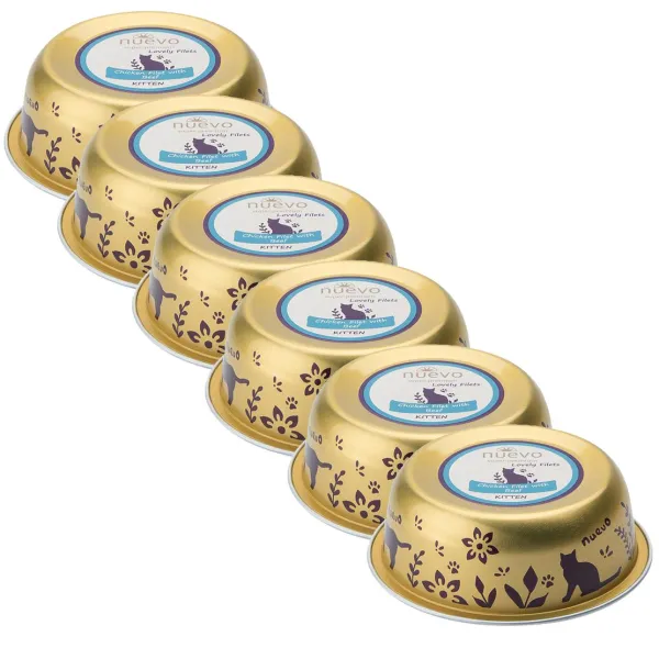 NUEVO Cat Kitten Chicken Filet with Beef 6 x 85 g