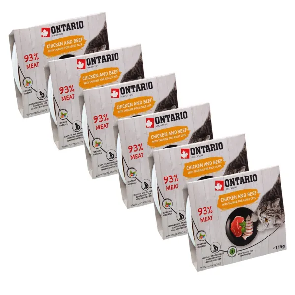 Vanička ONTARIO chicken & beef with taurine 6 x 115 g