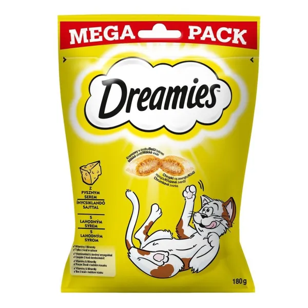 Dreamies pochúťky s jemným syrom pre mačky 180 g