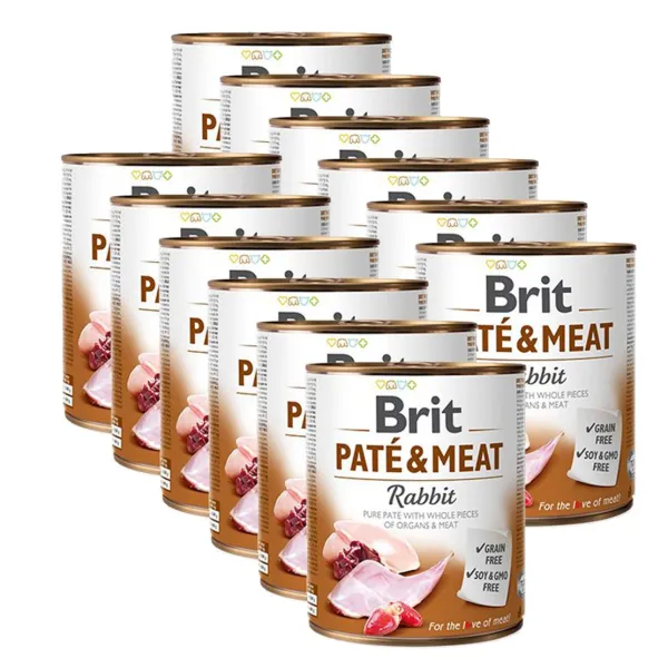 Konzerva Brit Paté & Meat Rabbit, 12 x 800 g