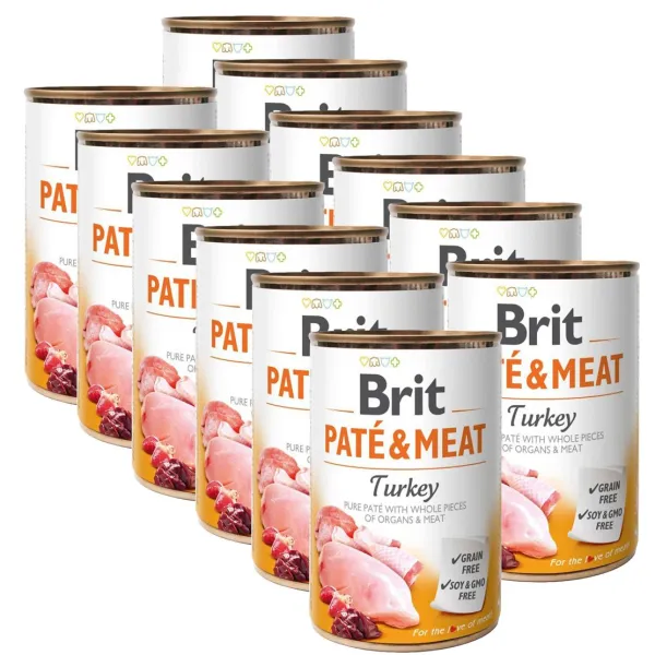 Konzerva Brit Paté & Meat Turkey 12 x 400 g