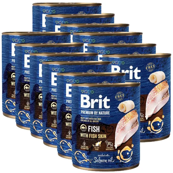 Konzerva Brit premium by Nature Fish & Fish Skin 12 x 800 g