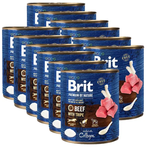 Konzerva Brit premium by Nature Beef & Tripe 12 x 800 g