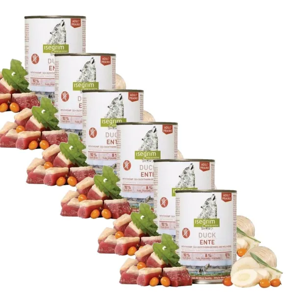 ISEGRIM Adult Prairie: Kačka s paštrnákom, rakytníkom a bylinkami 6 x 400 g