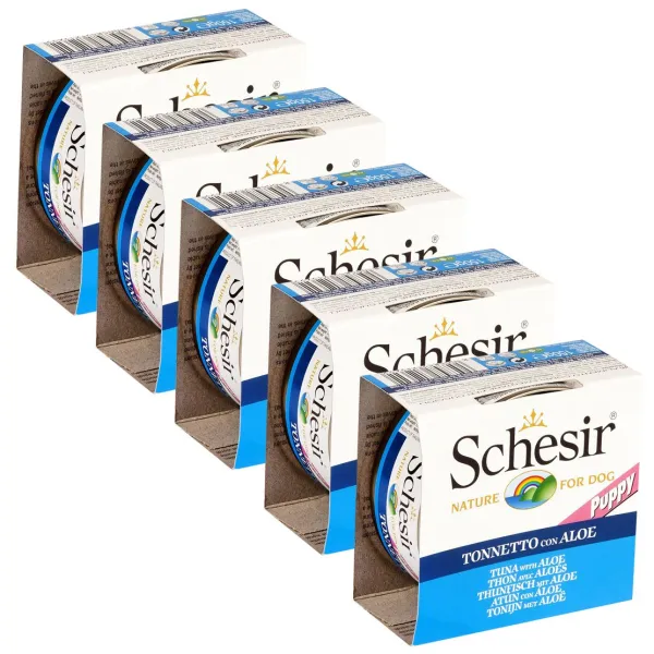 Schesir dog puppy tuniak s aloe vera 5 x 150 g