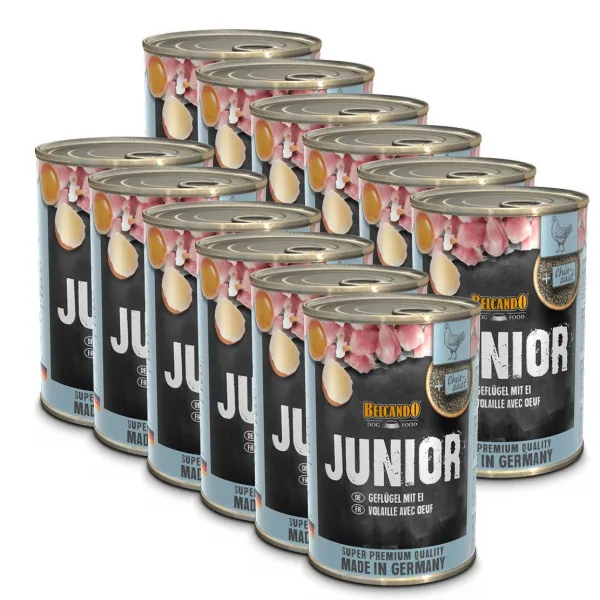 BELCANDO Junior - Hydina s vajcom - konzerva 12 x 400g