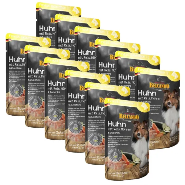 BELCANDO Kura s ryžou, mrkvou a cukinou - kapsička 12 x 125 g