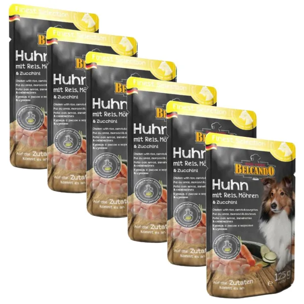 BELCANDO Kura s ryžou, mrkvou a cukinou - kapsička 6 x 125 g