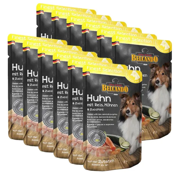 BELCANDO Kura s ryžou, mrkvou a cukinou - kapsička 12 x 300g