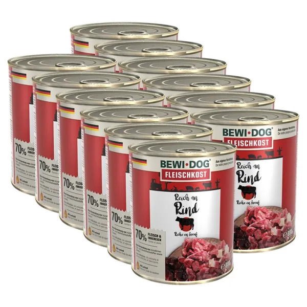 BEWI DOG konzerva – Hovädzie mäso, 12 x 800 g