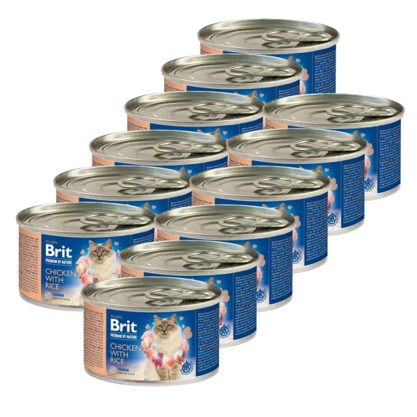 BRIT Premium Cat Chicken with Rice 12 x 200 g