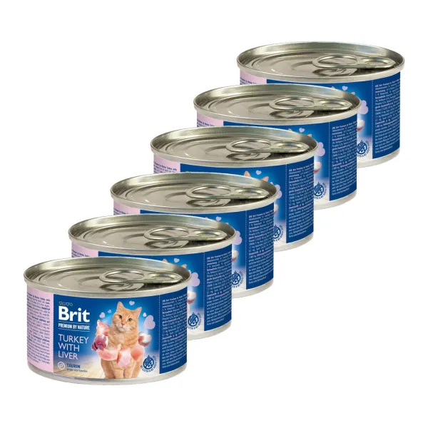 BRIT Premium Cat Turkey with Liver 6 x 200 g