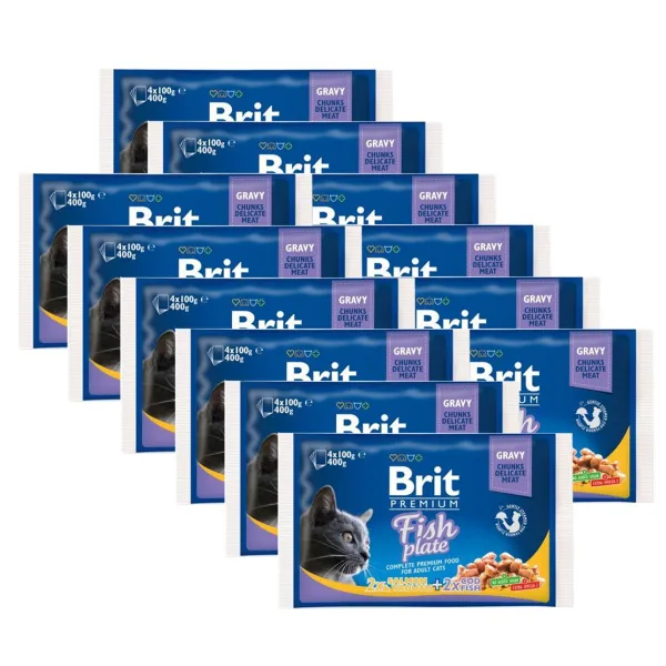 Kapsičky BRIT Premium Cat Fish Plate 12 x (4 x 100 g)