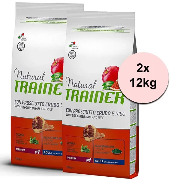 TRAINER Natural Medium Adult sušená šunka 2 x 12 kg