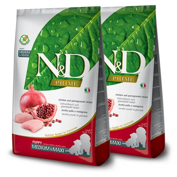 Farmina N&D Prime dog PUPPY MEDIUM & MAXI Chicken & Pomegranate 2 x 12 kg